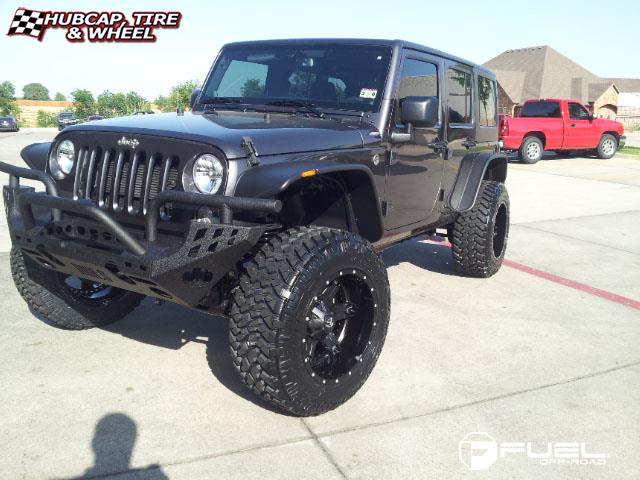 vehicle gallery/jeep wrangler fuel driller d256 0X0  Black & Milled wheels and rims